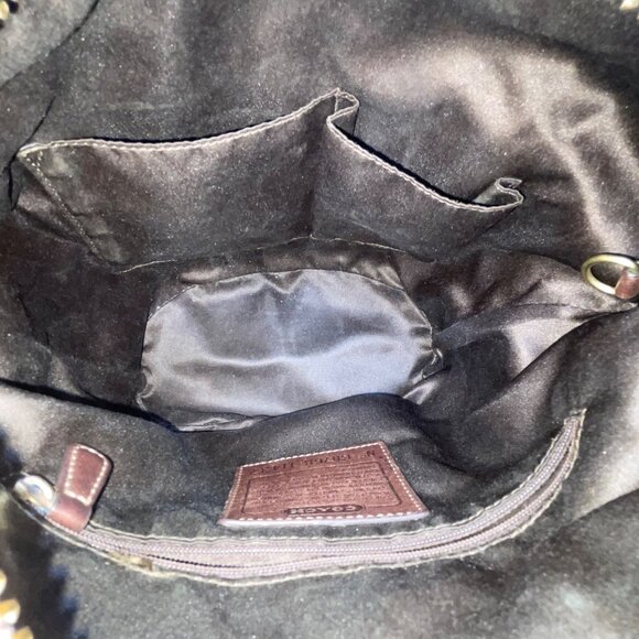 Coach Women’s Brown Leather Trim Signature Canvas Adjustable Strap Shoulder Bag - Picture 8 of 13